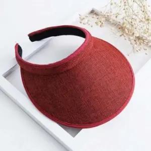 모노 와이드 썬캡 햇빛차단 비치 산책 여름 모자 레드