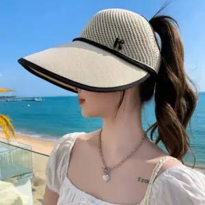 썸머 데일리 여성 자외선 차단 와이드챙 썬캡 모자