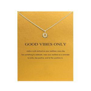 바이두르칸 우정 앵커 나침반 목걸이 굿럭 코끼리 펜던트 체인 목걸이, 메시지 카드 기프트