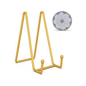 디스플레이용 두이지뉴 3팩 플레이트 스탠드 - 6인치 플레이트 홀더 액자 스탠드, 금속 테이블 이젤 디스플레이 스탠드 골드, 사진, 장식용 플래터, 책, 명판, 테이블탑 아트용