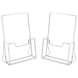 HIMIEI 브로셔 홀더 8.5 x 5.5 인치, 아크릴 플라이어 홀더 2 팩, 잡지 전시용 플라스틱 스탠드, 팸플릿, 문학, 브로셔, 책자, 메뉴