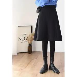 따뜻한 겨울 빅사이즈 면스판 플레어 롱치마레깅스 스타킹 기모 블랙 플랫 봄가을 S