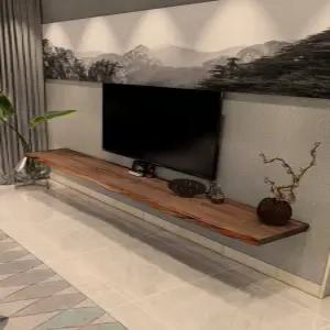 다이 벽걸이 통나무 원목 진열  우드 거실장 티비 모던 선반 정리