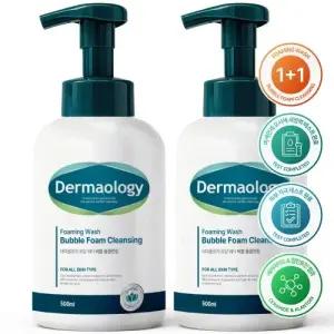 1+1 더마올로지 버블 저자극 대용량 폼클렌징 500ml 약알칼리 클렌징폼 세안제 폼클렌저 거품