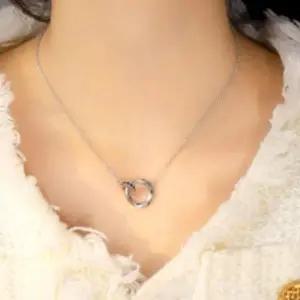 고품질 큐빅 드롭 레이어드 여성목걸이 데일리악세사리 패션 (WFKBOQL)