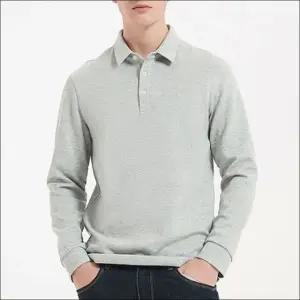 남성 카라티 코튼 베이직 면 긴팔 티셔츠 캐주얼 오피스룩 (WFKBSOX)