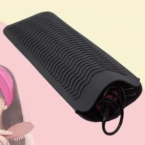 실리콘 고대기 패드 받침대 파우치 보관 휴대 여행 (WFKBRHM)