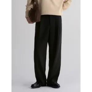 [에잇세컨즈] [매일슬랙스]기모 와이드 테이퍼드핏 밴딩 슬랙스  블랙 (456Z21MMG5)