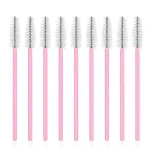 뷰티속눈썹브러쉬 나일론 뷰티 부드러운 휴대용 땅콩브러쉬 화이트핑크