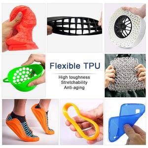 호환 필라멘트 투명 TPU 1.75mm 1kg 500g FDM 3D 프린터 호환 95A 소프트 클리어 블루 그린 레드