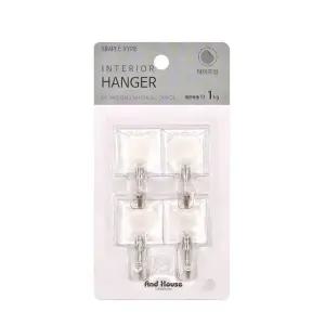 클리어 사각행거 후크 고리 사각후크행거 투명 걸이 4개입 (WFKBZ9F)