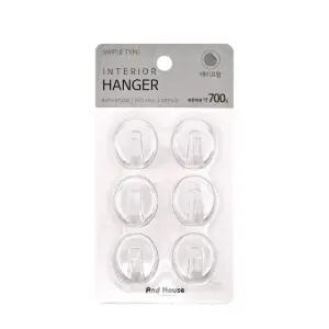 투명타원후크 클리어후크 6개입 투명 고리걸이 AndHouse (WFKBZ9E)