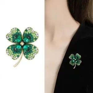 [하프클럽/]클로비 인기 그린 브로치 패션 감성 액세서리
