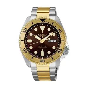 [세이코알바]세이코 남성 남자 브라운 골드 실버 오토매틱 메탈시계 SRPK24