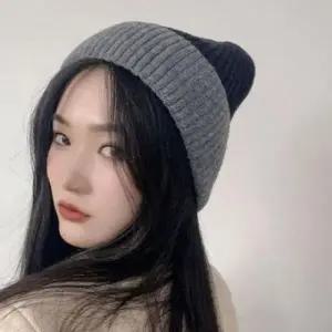 투톤 기모 겨울 따뜻한 데일리 니트 비니 모자