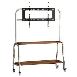 이동식 티비 거치대 받침대 바퀴 트롤리 선반 무빙 원목 이동식거치대 스탠드형 회의실