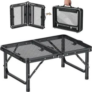 HOMGEN 휴대용 그릴 테이블 접이식-3 조절 가능 높이 30인치/20인치/9.9인치 캠핑 내구성 66파운드