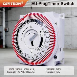 GT01 24시간 기계식 타이머 콘센트 15분 간격 설정 가전제품용 자동 전원 제어 프로