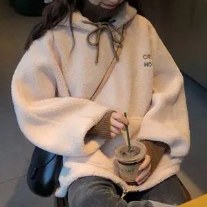 무지 티 여성양털후리스 패션 겨울 양털후리스 목폴라 여자 캠핑옷 데일리