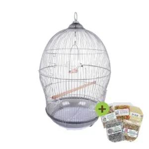 그레이 원형 중형 새장 케이지 앵무새 퀘이커 370