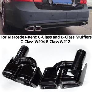 메르세데스 호환-벤츠 호환 E-클래스 W212 W204 배기 파이프 업그레이드 AMG 63 블랙 스퀘어 쿼드 아웃렛
