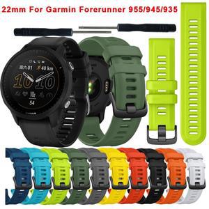 Garmin호환 Forerunner 955 용 공식 시계 밴드 945 935 745 Fenix 5 6 스트랩 22mm 실리콘 팔찌 손목