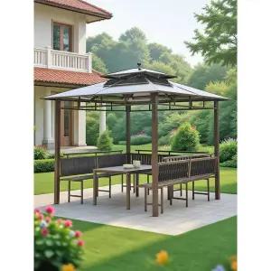 대형 야외 바베큐장 파고라 캐노피 4열 파빌리온 쉼터