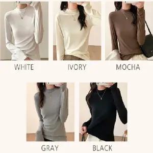 여성긴팔티셔츠 봄 가을 겨울 베이직 이너티셔츠 골지 라운드티