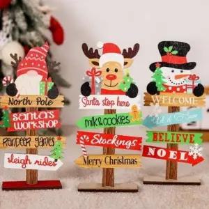 크리스마스장식표지판A christmas 소품 크리스마스 산타 루돌프 용품 데코 파티 장식 눈사람