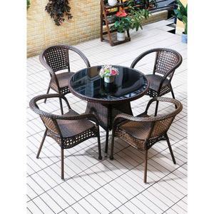 4인용 라탄 테이블 옥외 의 운지 디자인 58x58cm 파라솔 원형 업소용 가든