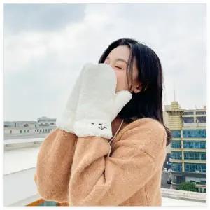 2500 뽀글이 양털 귀여운 곰돌이 벙어리장갑 선물 여성 겨울장갑