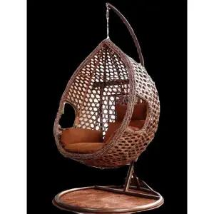 라탄 그네의자 쿠션 카페의자 원형 시트 분리형 탈부착