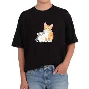 오버핏반팔티 아기고양이 CAT 사랑 우정 다양한색상 전사이즈 (WFKC73P)