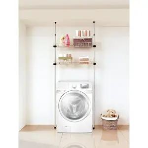 선반2개 수납식철바구니 PS로빙 로빙행거선반 수납선반행거 행거 (WFKC3H9)