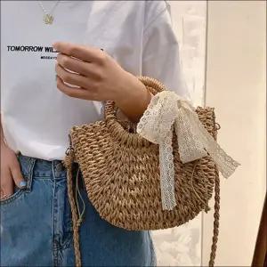 여성 여름가방 여행가방 2컬러 왕골 라탄 토트백 숄더백 데일리 (WFKCF8L)