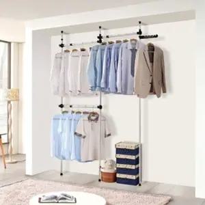 고품질 고정식옷걸이 3단행거 수납도구 실내수납행거 행거 업행거 (WFKDJMJ)