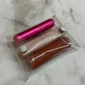 여행용 파우치 소형 투명 사각 똑딱이 비닐 (WFKE403)