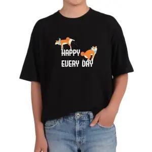 오버핏반팔티 행복 해피데이 강아지 PUPPY 다양한색상 전사이즈 (WFKC7IB)