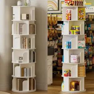 고품질 회전책장 원목 인테리어 원형 책꽂이 회전 책장 거실 회전 (WFKDMYM)