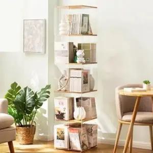 고품질 투명 아크릴 회전 책꽂이 인테리어 책장 선반 틈새이동식 (WFKDN3X)