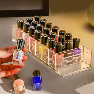 1pc 투명 매니큐어 보관 상자 네일 살롱의 탁상 마무리 용기 화장품 디스플레이에 공용