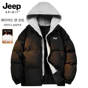 JEEP SPIRIT 남성 겨울 패딩 후드 자켓 투피스 디자인 방한자켓 겨울 코트
