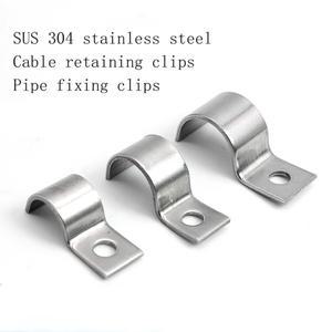 304 스테인리스 스틸 두꺼운 단면 파이프 클립 단일 홀 기기 고정 P형 케이블