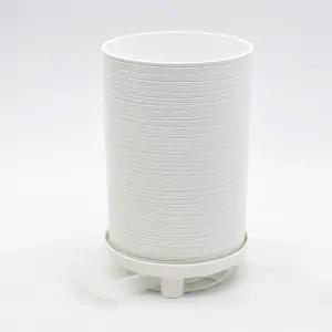 고강도 플라스틱 원통형 가로줄무늬 화분 18x25cm귀여운 나무 원형 인테리어 베란다 분갈이