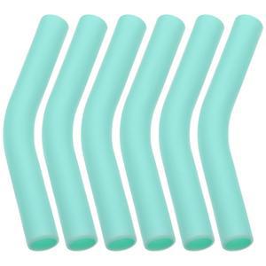 [미국배송] 6개 실리콘 빨대 팁 5/16인치(8MM) 와이드 메탈 팁 플렉스 엘보우 고무 커버(그린)