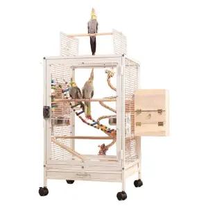 이동식 케이지 투명 놀이터 조류 하우스 앵무새 문 새장 잉꼬 바퀴 아크릴 둥지 사육장