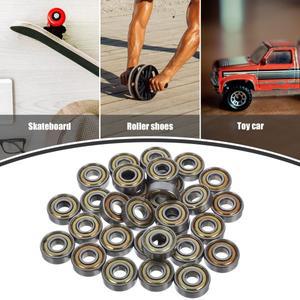호환 30Pcs 미니어처 스케이트 보드 베어링 탄소강 롱 교체 하드웨어 롤러 액세서리