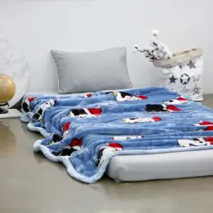 산타펭귄 겨울 밍크 극세사 담요 싱글 큰담요 블랭킷 간절기 캠핑블랑켓 양면 대형 디자인