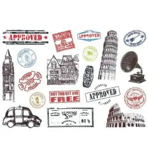 클래식캐리어꾸미기 노트북 우표 다꾸용품 빈티지 19X28cm