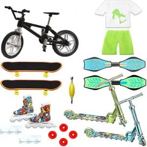 DIIOOMIEEU 핑거 스케이트보드 세트 스쿠터 바이크 스윙 보드 롤러 스케이트